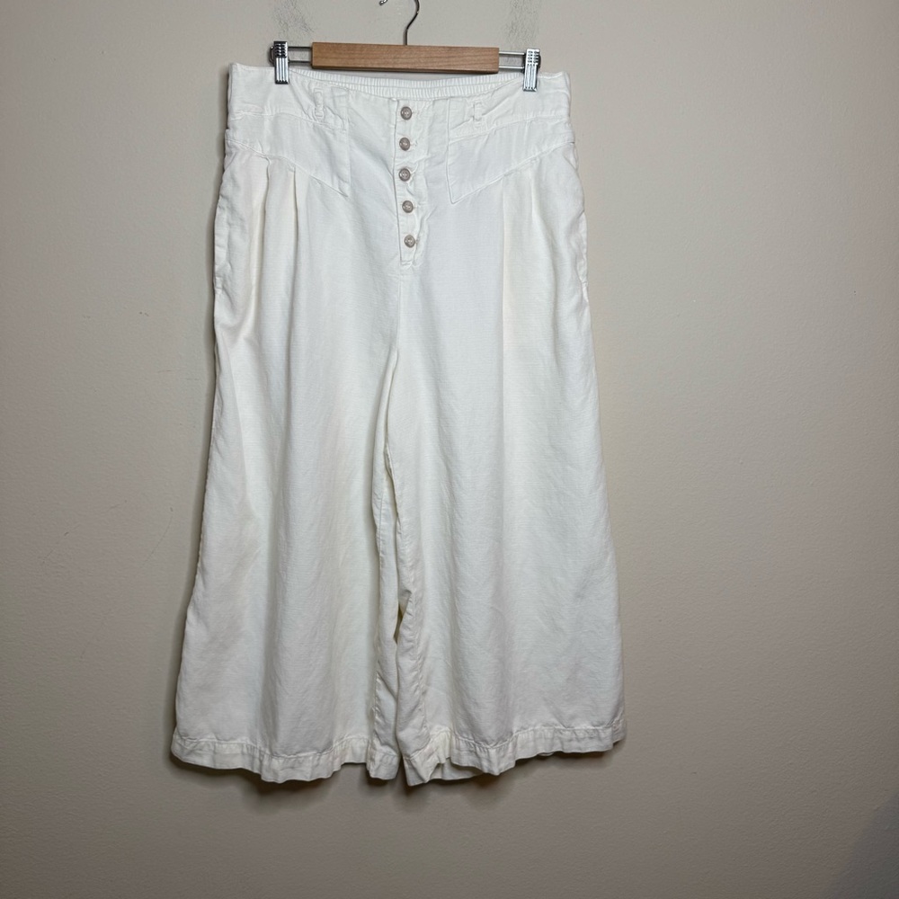 By Anthropologie Oceanside Cropped Wide Leg Pants - Picture 2 of 12